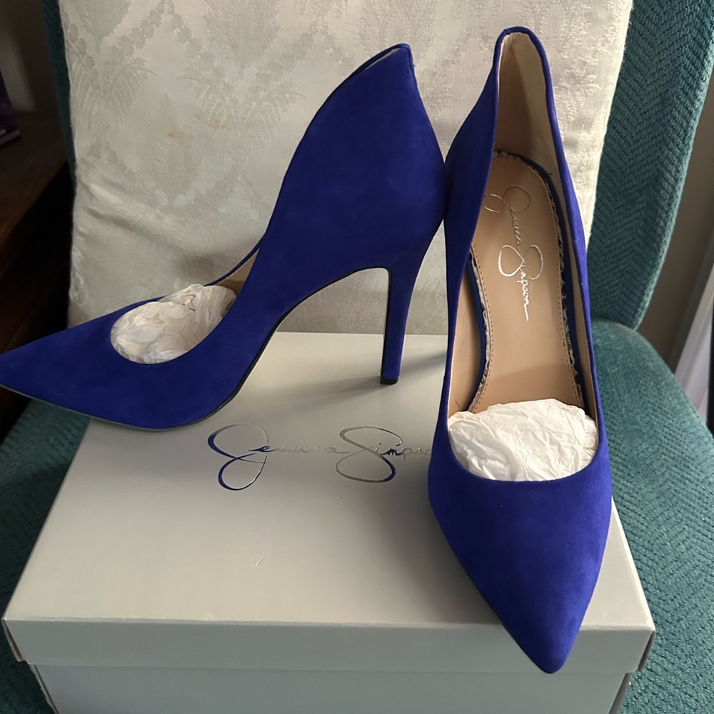 Jessica Simpson Blue Pointed-Toe Heels - Picture 3 of 5